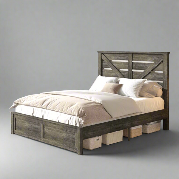 FARMHOUSE RUSTIC BED-FRAME